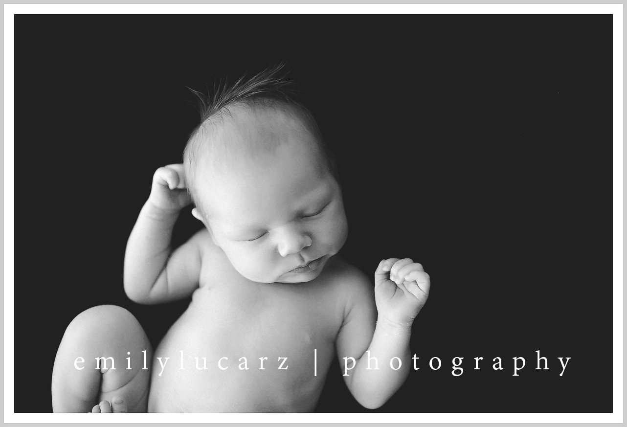 black and white newborn photography