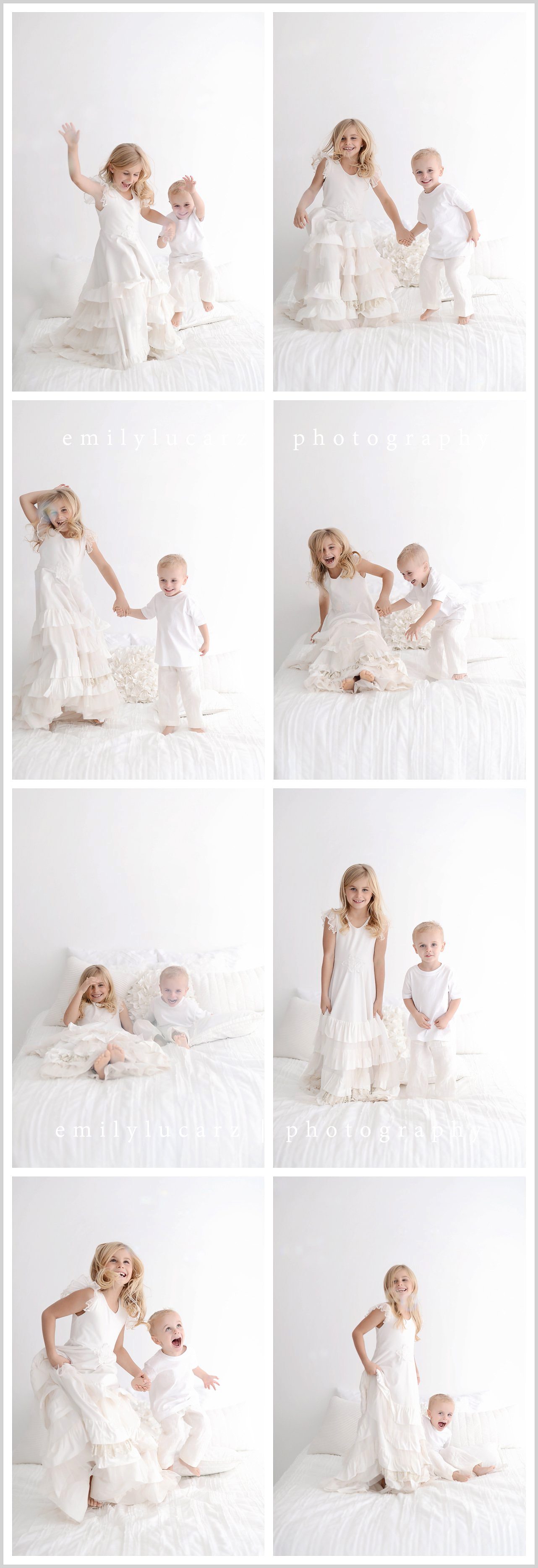 kids playing on the bed