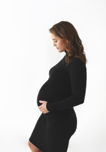 black dress maternity