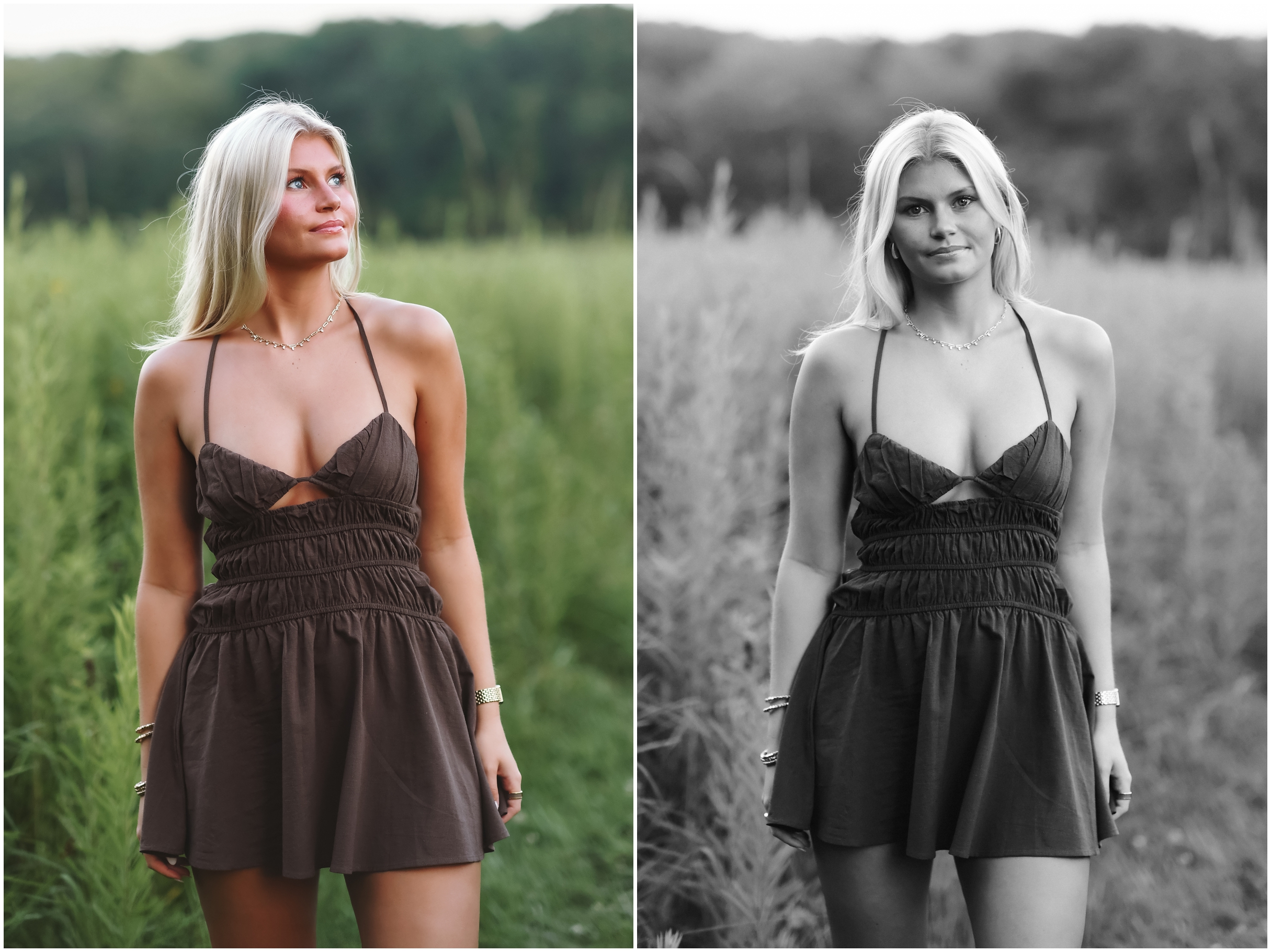 girl in brown dress blonde hair in st Louis