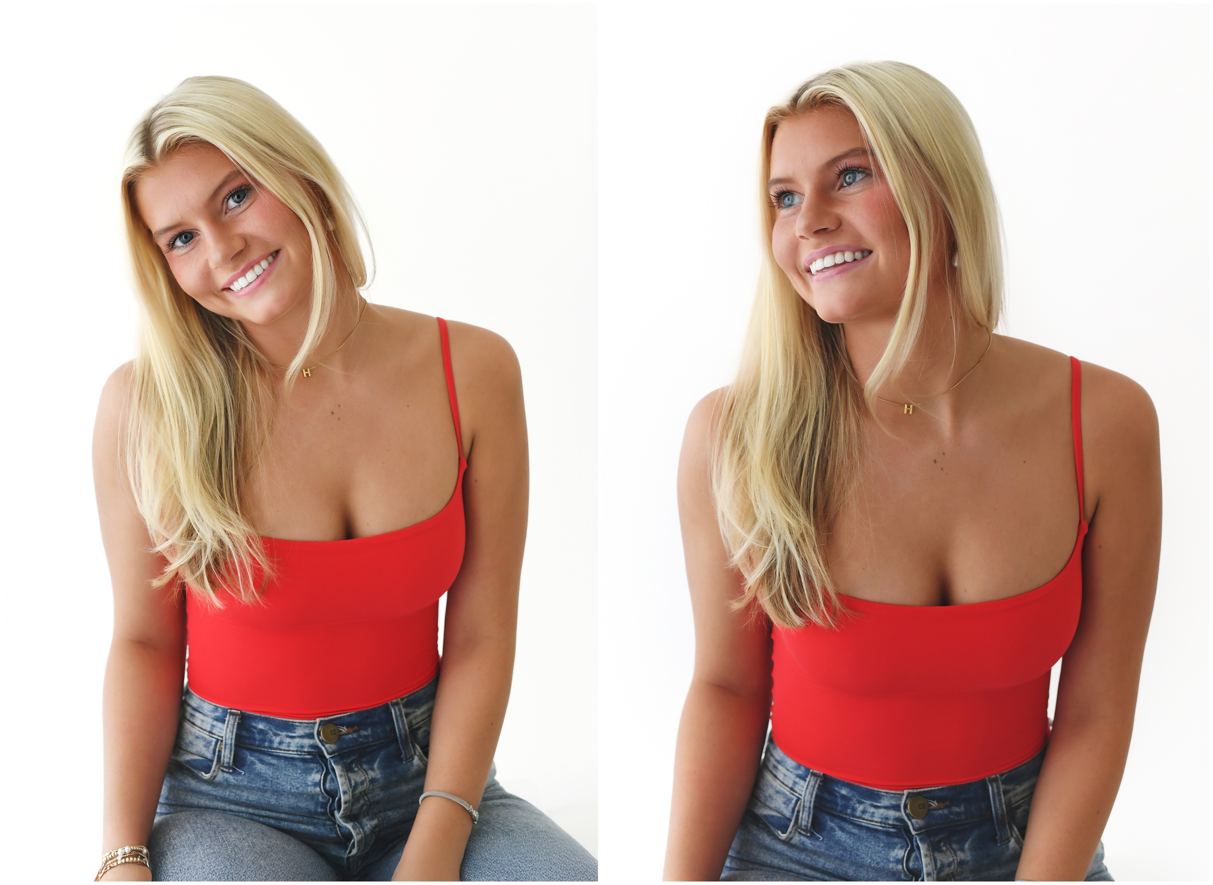 senior photos in a studio 