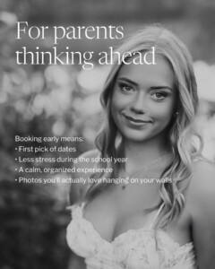 Senior photos booked early with a St. Louis senior photographer for a calm, organized experience